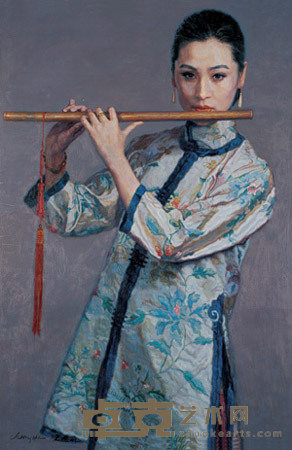 吹笛女子 150×100cm