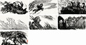 血与火（木刻组画共7幅） 纸本