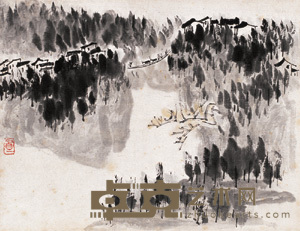 陈子庄 山水 镜心 21.6×27.8cm