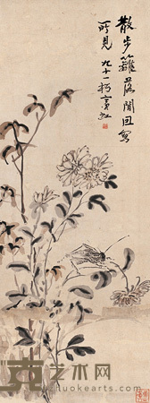 黄宾虹 花卉 立轴 85×32cm