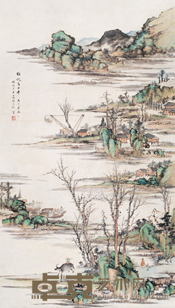 胡光缉 1930年作 闲逸图 镜心 166×96cm