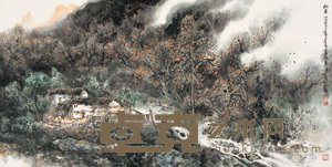 秋暮 镜心 69×136cm