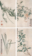 黄士陵 花卉 四屏