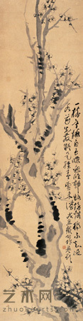 一树寒梅 立轴 176×45cm