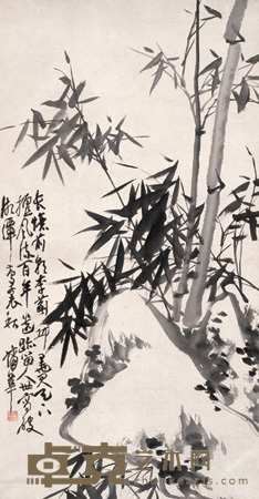 竹石图 立轴 125.5×65cm