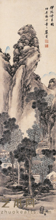 僧院读易 立轴 139×36cm