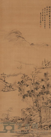 孤村枫叶 立轴 135×50.5cm