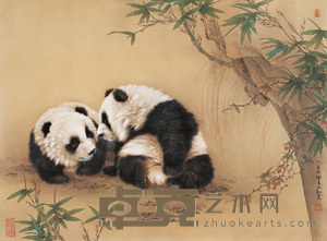 熊猫 镜心 65×87cm