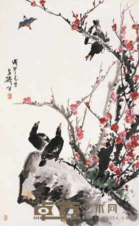 王雪涛 戊午(1978)年作 鸣春图 立轴 98×60cm
