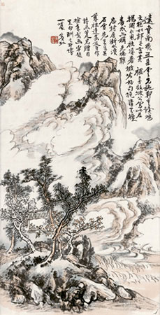 诗画家山 立轴67.5×34cm