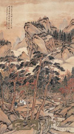 陈达 丁亥(1947)年作 寒山深处 立轴 145×80.5cm