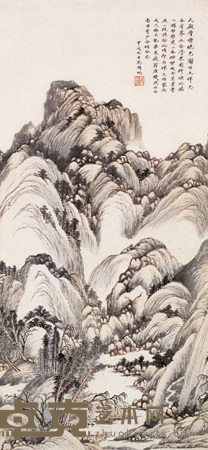 吴湖帆 甲戌(1934)年作 层峦晓色 立轴 100×47cm