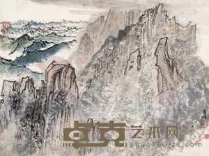 亚明 重峦叠嶂 册页片 34×45.5cm