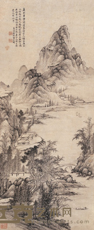 夏山归帆 立轴 77.5×32cm