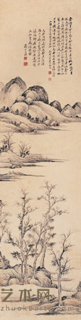片帆东去 立轴 168×42cm