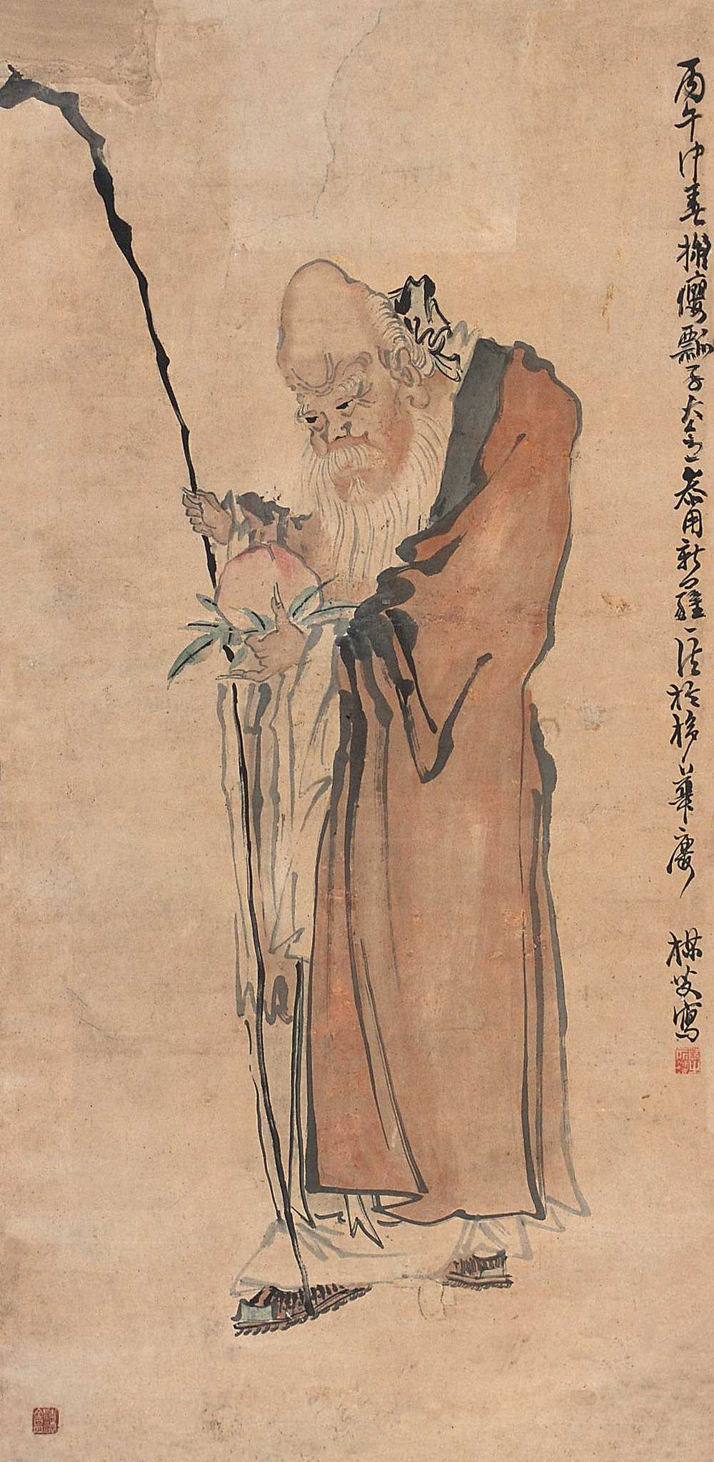 梅叟寿星立轴