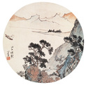 江山帆影图 团扇