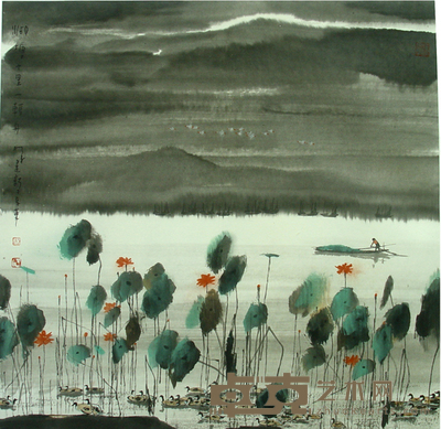 杨明义 河塘 68CM*68CM