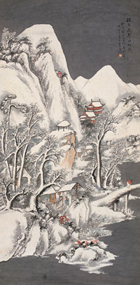 汪琨 己酉(1909)年作 玉雪皓然 立轴