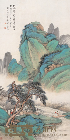 汪琨 庚午(1930)年作 松风青山 立轴 134×68cm