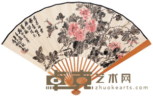 又见蔷薇 成扇 18×49.5cm