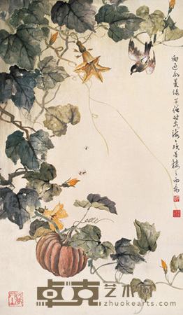 雨过瓜蔓 立轴 98.5×57cm