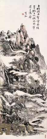 黄宾虹 老树丹壑 立轴 122.5×40.5cm