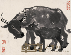 李可染 孺子牛 镜心 22×28cm