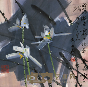 黄永玉 丁卯（1987）年作 夏荷图 立轴 68×68cm