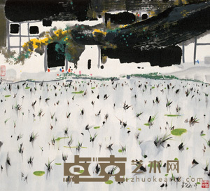 吴冠中 农闲图 立轴 59×66cm