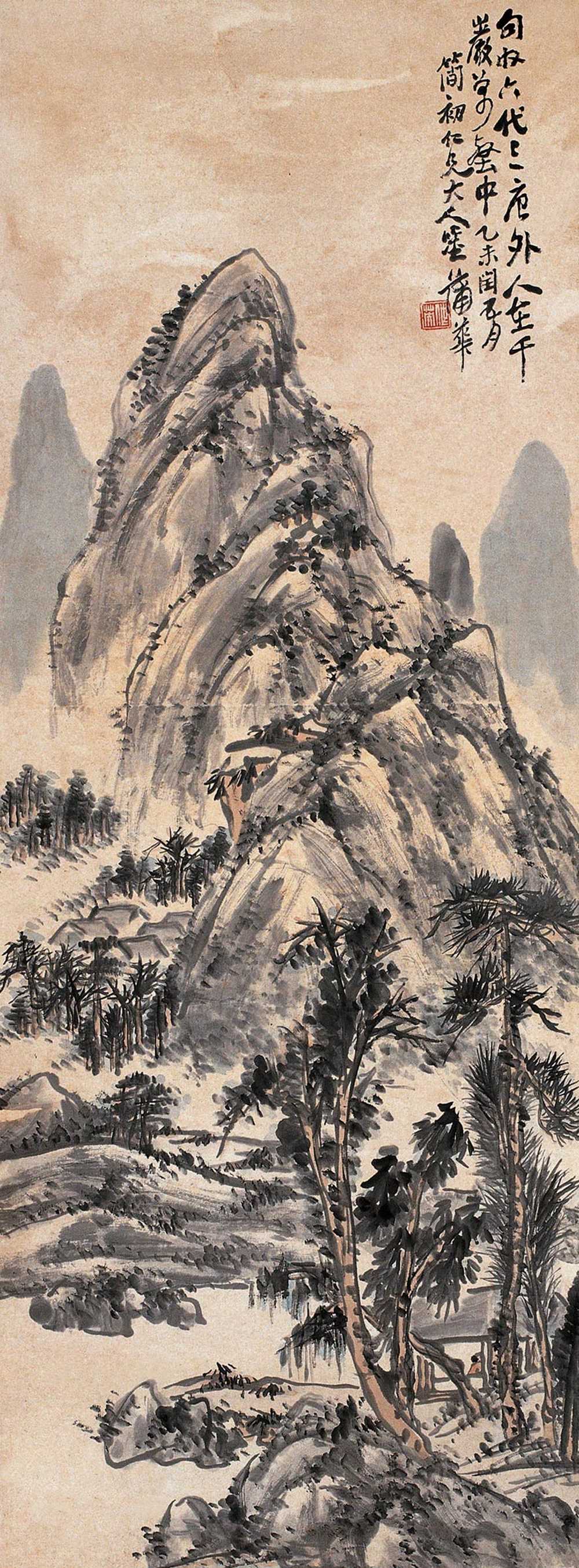 蒲华 乙未(1895年)作 春山幽居图 立轴