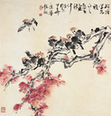 鸣在枝头 镜心