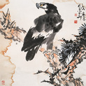 松鹰图 镜心