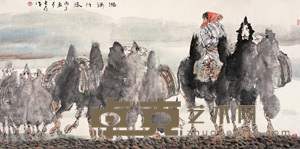 瀚海行旅 镜心 67.5×136cm