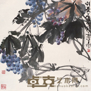 葡萄 立轴 67×67cm