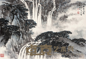 宋文治 松壑奔流图 立轴  RMB 46×67cm