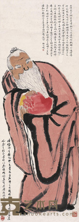 献寿图 立轴 100×36cm
