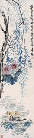 陈师曾 王梦白 芙蓉双鸭 立轴