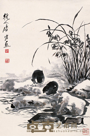 唐云 幽兰图 立轴 67×44.8cm