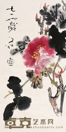 谢之光 富贵图 镜心 69×34.5cm