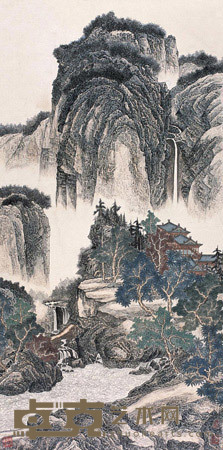黄秋园 山高水长 镜心 133×66cm