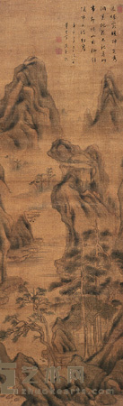 董其昌 赤城霞暖 立轴 120×36cm