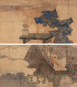刘世武（款） 神仙故事（三幅） 镜心 26×46cm×3
