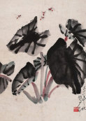 壬午（1942年）作 蜂芋图 立轴
