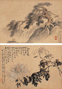 马骀 王师子 谢公展 小品（三挖） 立轴