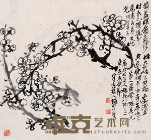 赵云壑 梅花 镜心 34×36cm