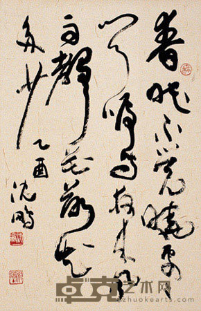 沈鹏 草书 立轴 67×45cm