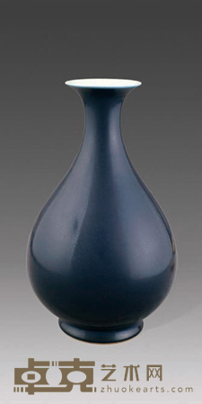 清 祭蓝玉壶春瓶 高32cm