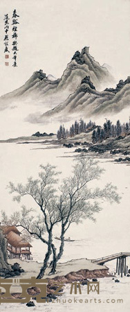 春溪烟柳 立轴 97×41cm