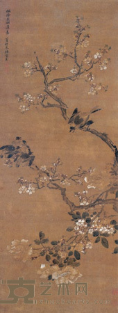 梅雀图 立轴 100×38cm